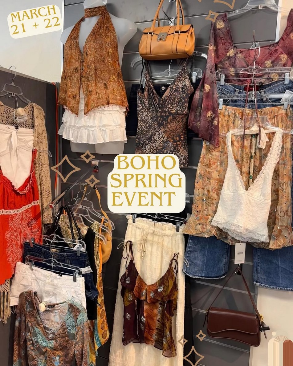 Come shop our amazing BOHO Spring Event March 21st and 22nd!!